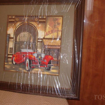 DIY Bead Embroidery Kit "Auto Retro – 1" 11.8"x11.8" / 30.0x30.0 cm
