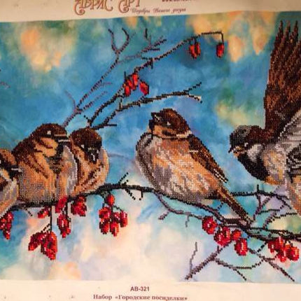 DIY Bead Embroidery Kit "City gatherings" 25.6"x11.8" / 65.0x30.0 cm