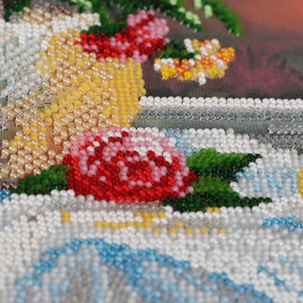 DIY Bead Embroidery Kit "Still life with quince" 11.8"x15.0" / 30.0x38.0 cm