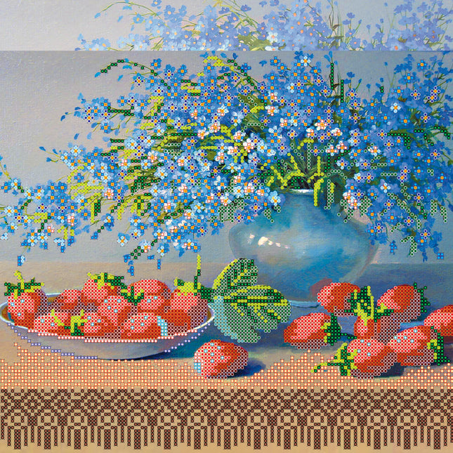 Canvas for bead embroidery "Sweet Harvest" 11.8"x11.8" / 30.0x30.0 cm