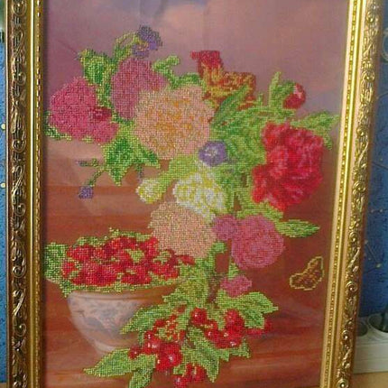 Canvas for bead embroidery "Melody Burning" 11.8"x11.8" / 30.0x30.0 cm