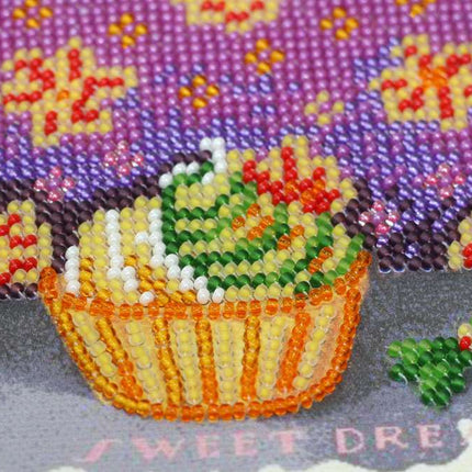 DIY Bead Embroidery Kit "Sweet tooth" 14.2"x5.9" / 36.0x15.0 cm