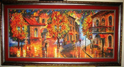 DIY Bead Embroidery Kit "October colours" 26.8"x11.8" / 68.0x30.0 cm