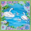 Canvas for bead embroidery "Swans" 7.9"x7.9" / 20.0x20.0 cm