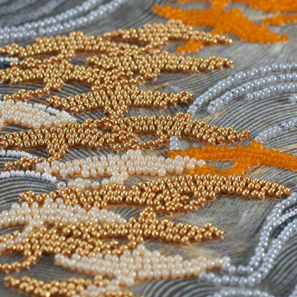 DIY Bead Embroidery Kit "Cranes" 21.7"x9.4" / 55.0x24.0 cm