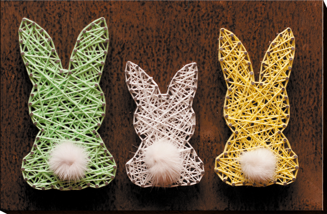 String Art Creative DIY Kit "Little hares" 7.5"x11.4" / 19.0x29.0 cm
