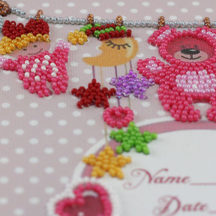 DIY Bead Embroidery Kit "Metric for a girl" 8.7"x8.7" / 22.0x22.0 cm