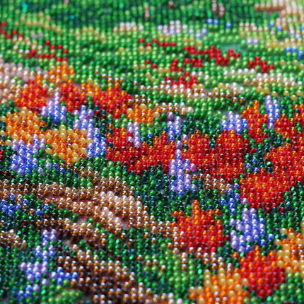 DIY Bead Embroidery Kit "Mountain landscape" 14.6"x11.8" / 37.0x30.0 cm