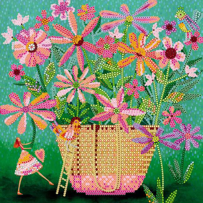 Canvas for bead embroidery "My garden" 7.9"x7.9" / 20.0x20.0 cm