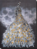 DIY Bead Embroidery Kit "Gold in silver" 11.8"x15.0" / 30.0x38.0 cm