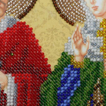 DIY Bead Embroidery Kit "Icon of St.Petr the Prince and St.Fevronia the Princess" 7.5"x9.8" / 19.0x25.0 cm