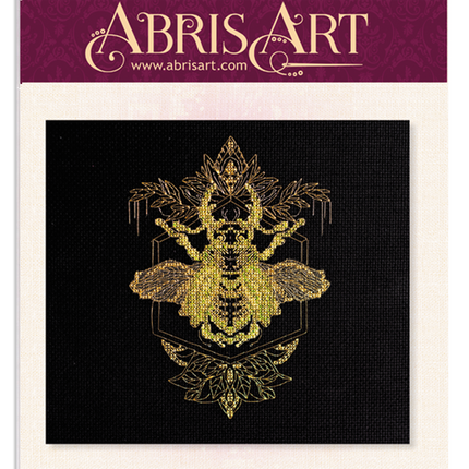 DIY Cross Stitch Kit "Golden Beetle" 5.5"x7.1"