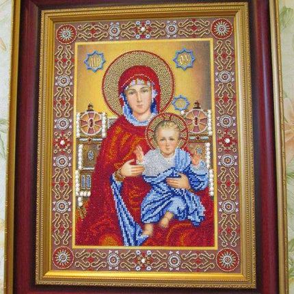 DIY Bead Embroidery Kit "Wedding Icon – The Holy Mother of God" 11.0"x15.0" / 28.0x38.0 cm