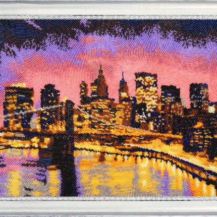 Bead DIY Embroidery Kit "New-York at Night" 14.6"x9.8"/ 37.0x25.0 cm
