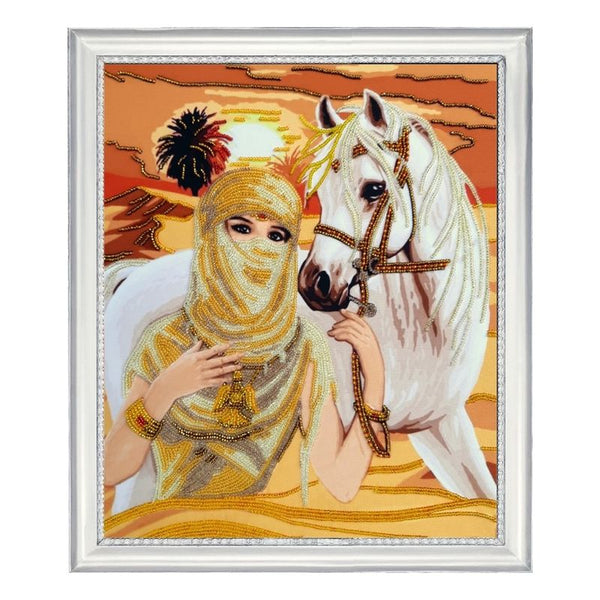 DIY Bead Embroidery Kit "Princess of the Desert" 13.0"x10.6" / 33.0x27.0 cm