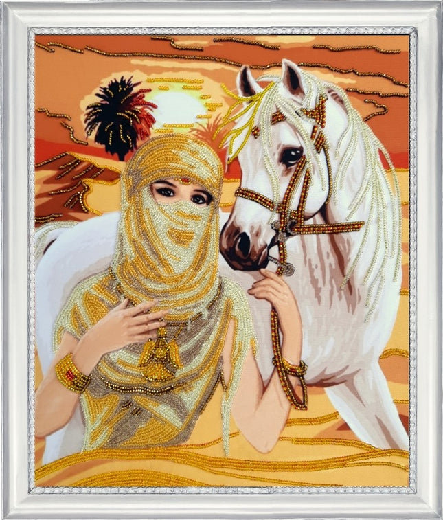 DIY Bead Embroidery Kit "Princess of the Desert" 13.0"x10.6" / 33.0x27.0 cm