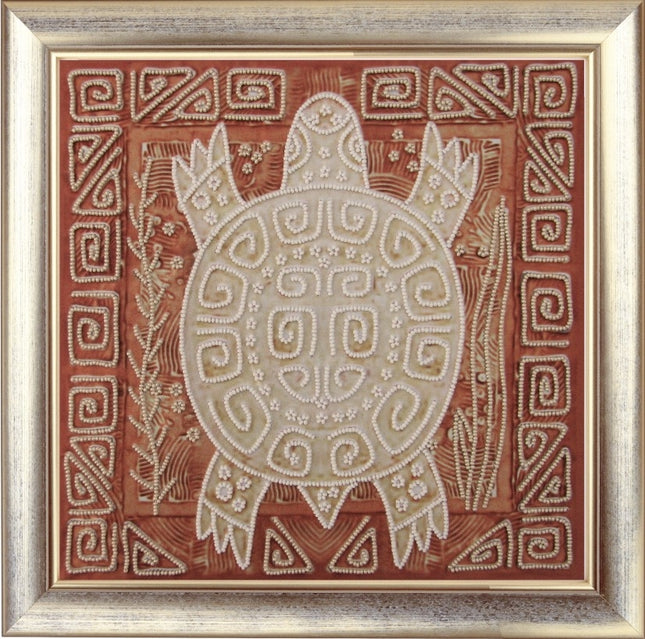 DIY Bead Embroidery Kit "Symbol: Long Life" 9.8"x9.8" / 25.0x25.0 cm