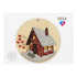 DIY Cross stitch kit on wood "Cozy Winter" D 3.7 in / D 9.5 cm