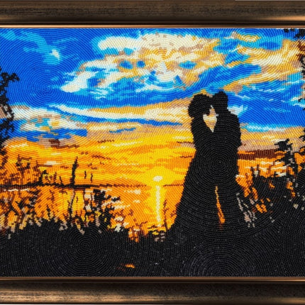 DIY Bead Embroidery Kit "Date at the Sunset" 11.0"x13.4" / 28.0x34.0 cm
