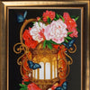 DIY Bead Embroidery Kit "Lantern with Peonies" 14.2"x10.6" / 36.0x27.0 cm