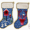 DIY Cross stitch kit on wood "Socks" 3.9x2.0 in / 10.0x5.0 cm