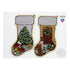 DIY Cross stitch kit on wood "Socks" 3.9x2.0 in / 10.0x5.0 cm