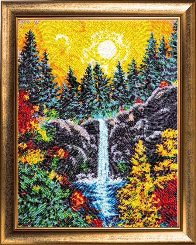 Bead DIY Embroidery Kit "Autumn Dawn" 13.8"x10.6"/ 35.0x27.0 cm