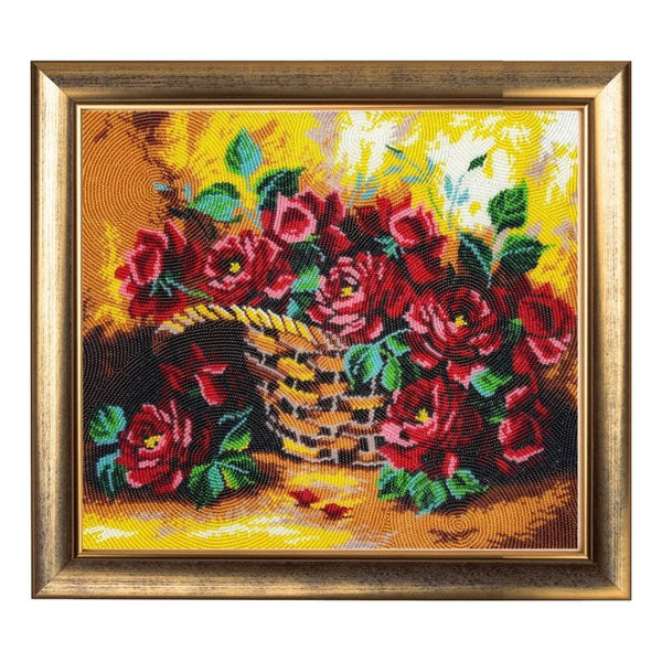 DIY Bead Embroidery Kit "Sunny Roses" 11.0"x12.2" / 28.0x31.0 cm