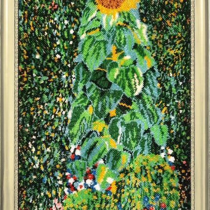 DIY Bead Embroidery Kit "Sunflower after G. Klimt" 14.2"x10.2" / 36.0x26.0 cm