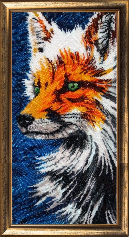 DIY Bead Embroidery Kit "Fox" 15.4"x7.5" / 39.0x19.0 cm