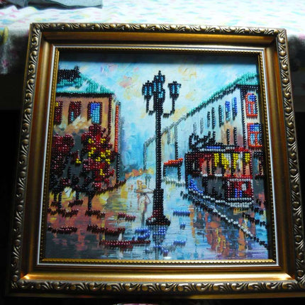 Canvas for bead embroidery "Autumn Story" 7.9"x7.9" / 20.0x20.0 cm