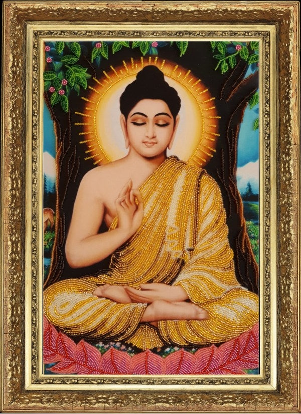 DIY Bead Embroidery Kit "Buddha" 15.0"x9.4" / 38.0x24.0 cm