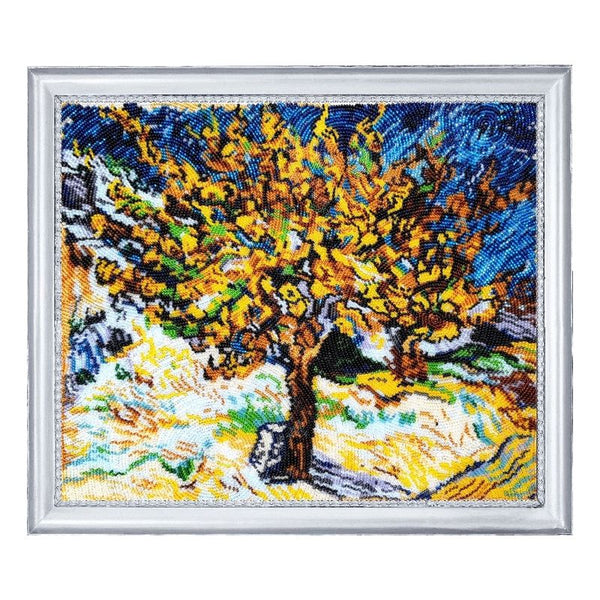 Bead DIY Embroidery Kit "Mulberry Tree (after V. Van Gogh)" 10.6"x12.6"/ 27.0x32.0 cm