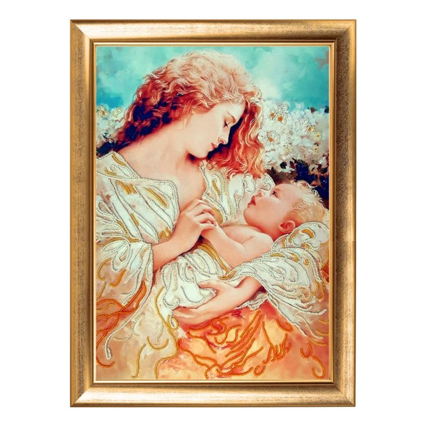 DIY Bead Embroidery Kit "Mother's Fun" 14.6"x10.2" / 37.0x26.0 cm