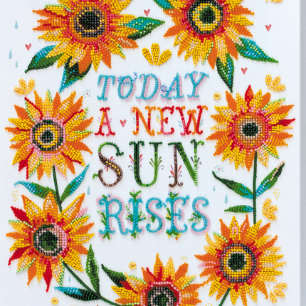 DIY Bead Embroidery Kit "Little suns" 10.2"x13.4" / 26.0x34.0 cm