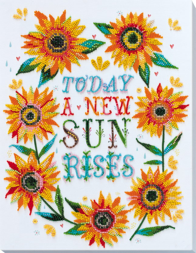 DIY Bead Embroidery Kit "Little suns" 10.2"x13.4" / 26.0x34.0 cm