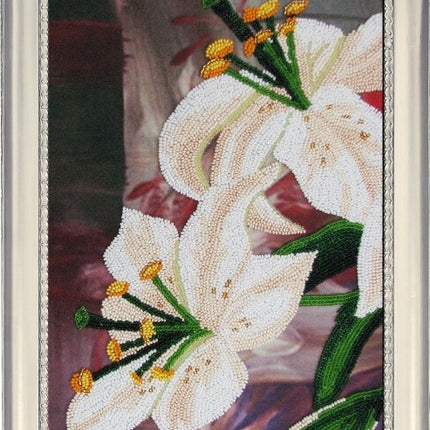 DIY Bead Embroidery Kit "Lily" 14.6"x7.9" / 37.0x20.0 cm