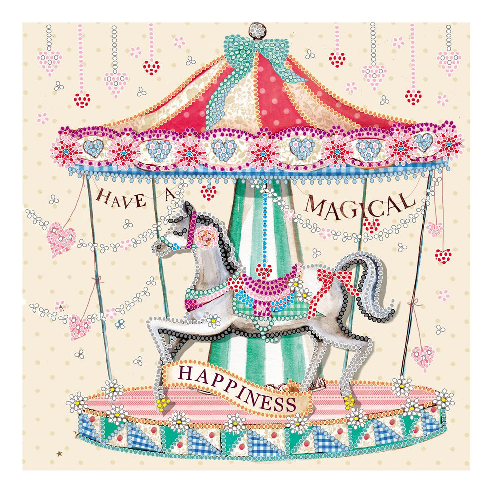 Canvas for bead embroidery "Carousel of happiness" 7.9"x7.9" / 20.0x20.0 cm