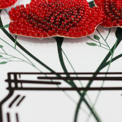 DIY kit postcard 3D for embroidery with beads "Happiness in little things" 5.8"x8.3" / 14.8x21.0 cm