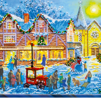 DIY Bead Embroidery Kit "Christmas celebration" 34.4"x11.8" / 87.5x30.0 cm