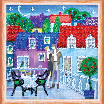 DIY Bead Embroidery Kit "Table for two"  5.9"x5.9" / 15.0x15.0 cm