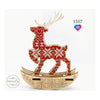 DIY Cross stitch kit on wood "Scandinavian Deer" 5.1x3.7 in / 13.0x9.5 cm