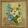 DIY Bead Embroidery Kit "Pansies" 7.5"x7.5" / 19.0x19.0 cm