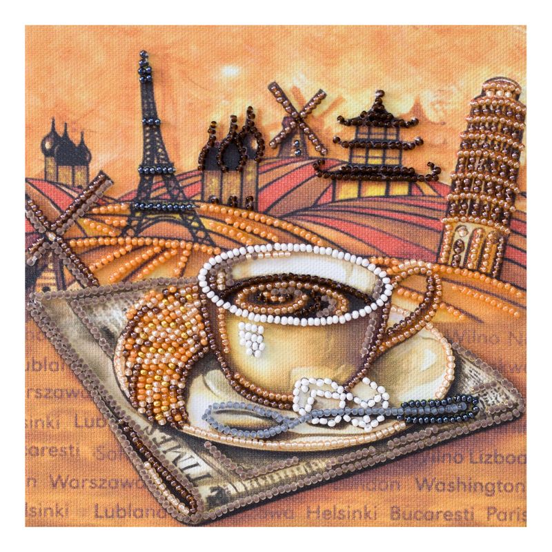 DIY Bead Embroidery Kit "The fragrance of travel"  5.9"x5.9" / 15.0x15.0 cm