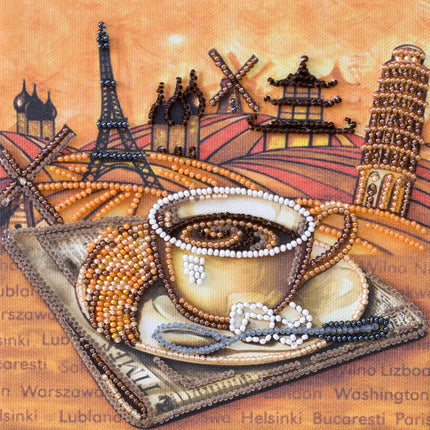 DIY Bead Embroidery Kit "The fragrance of travel"  5.9"x5.9" / 15.0x15.0 cm