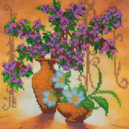 Canvas for bead embroidery "Spring Flowers" 7.3"x7.9" / 18.5x20.0 cm