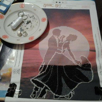 DIY Bead Embroidery Kit "Street waltz" 10.2"x15.4" / 26.0x39.0 cm