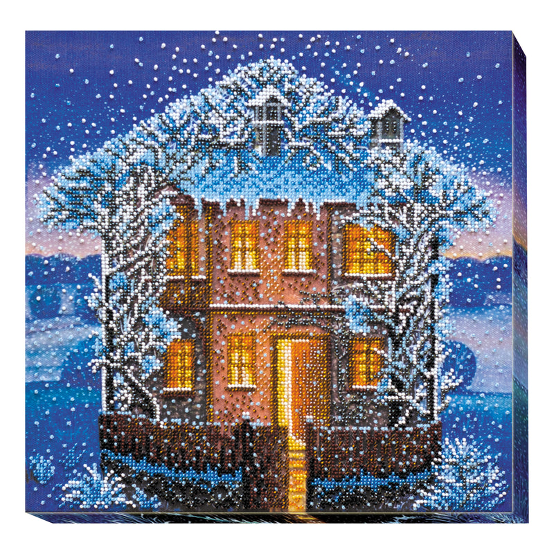 DIY Bead Embroidery Kit "Winter night" 11.8"x11.8" / 30.0x30.0 cm