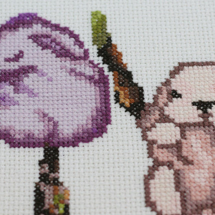 DIY Cross Stitch Kit "March rabbits" 10.2"x10.6"