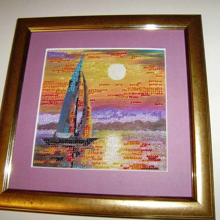 DIY Bead Embroidery Kit "No wind"  5.9"x5.9" / 15.0x15.0 cm